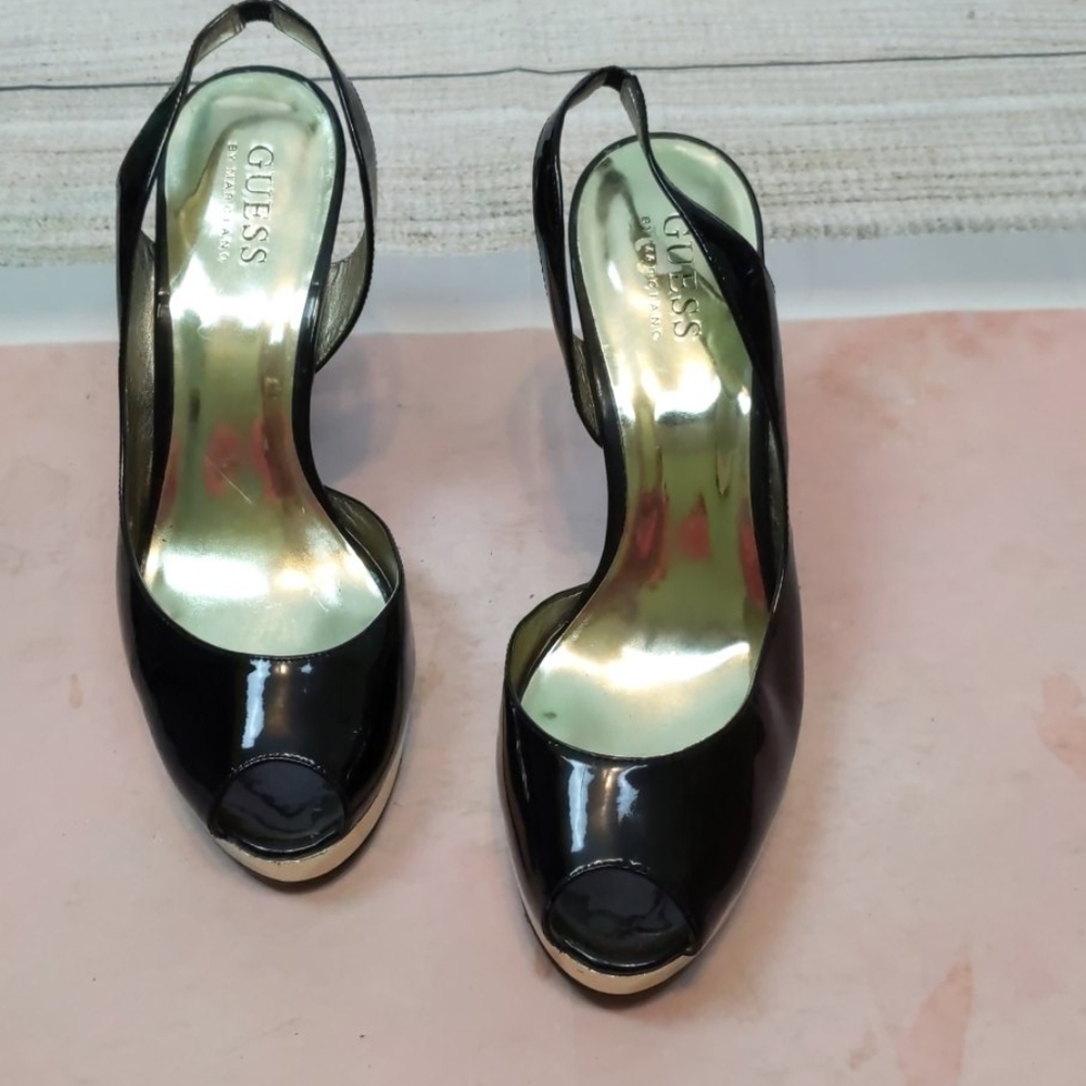 Guess gold black heels size 7m